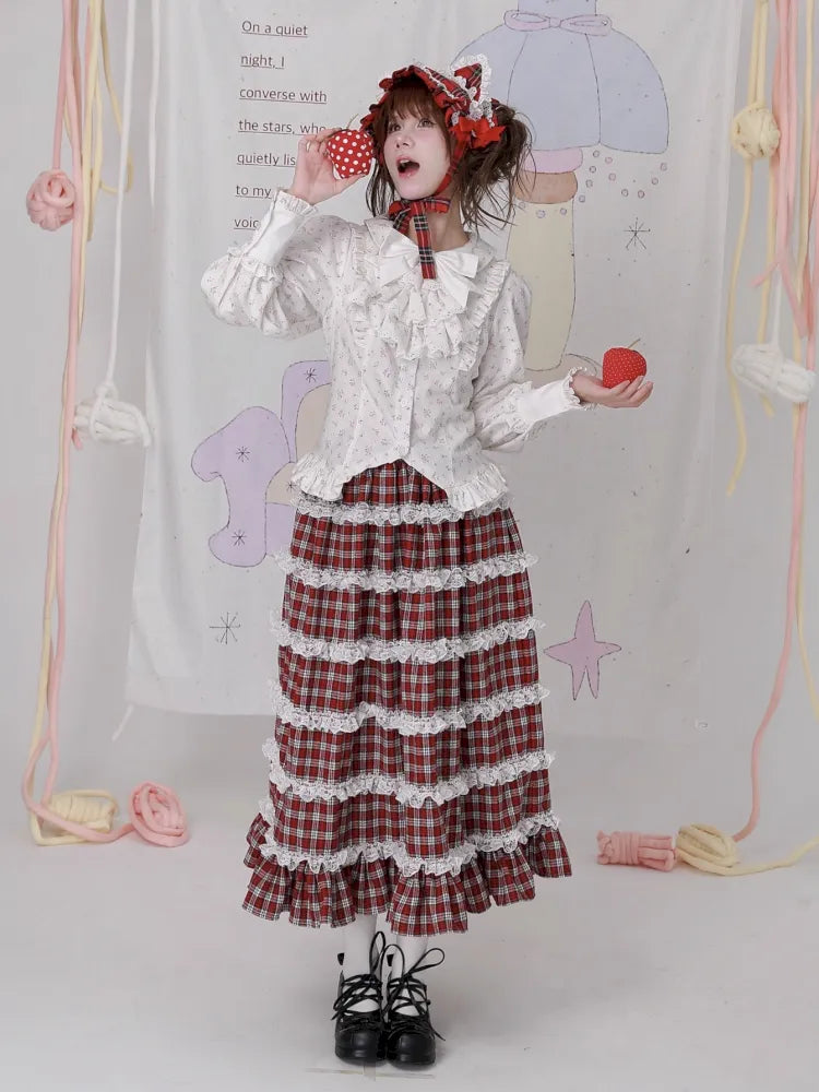 Lolita White Long-Sleeve Floral Blouse【s0000014101】