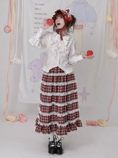 Lolita White Long-Sleeve Floral Blouse【s0000014101】