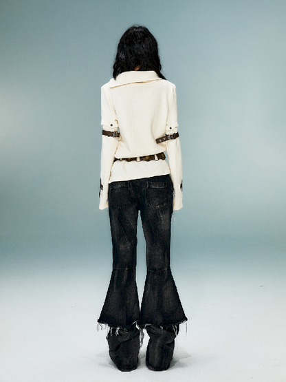 탈착식 긴 슬리브 니트 탑 [S0000011482]