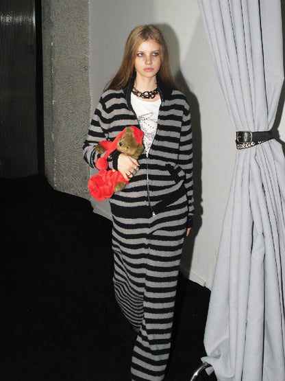Striped Fleece Pajama Set【s0000019088】