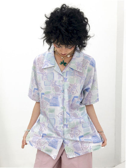 Full-print short-sleeved shirt【s0000012950】