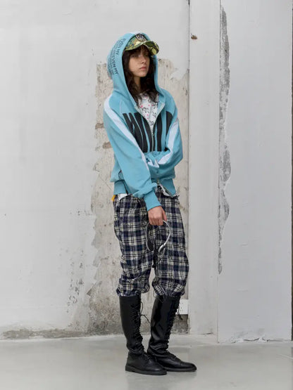 Pleated Plaid Casual Trousers【s0000014206】