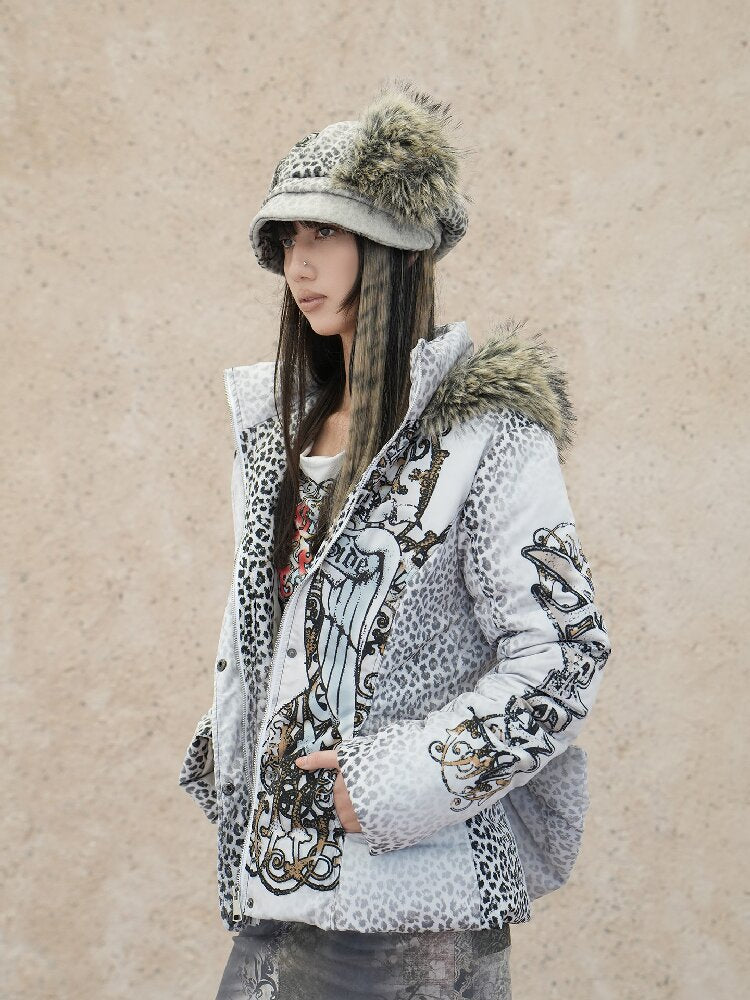 Snow Leopard Vintage Patchwork Hat【s0000018071】