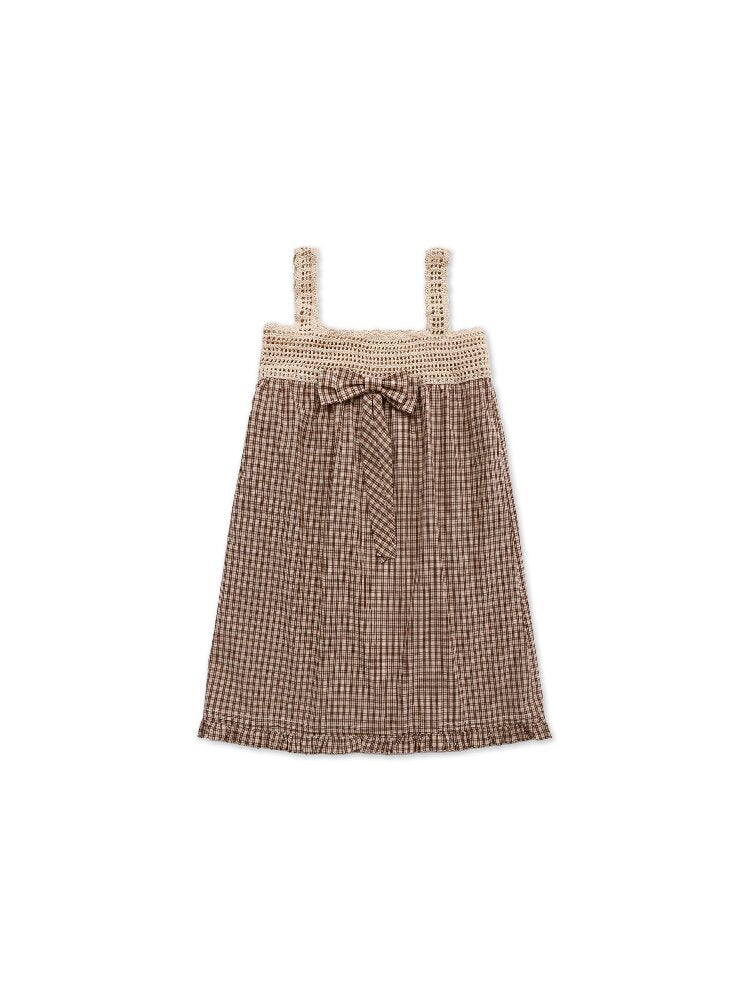 Wristhook Plaid Bow Slip Dress【s0000017937】