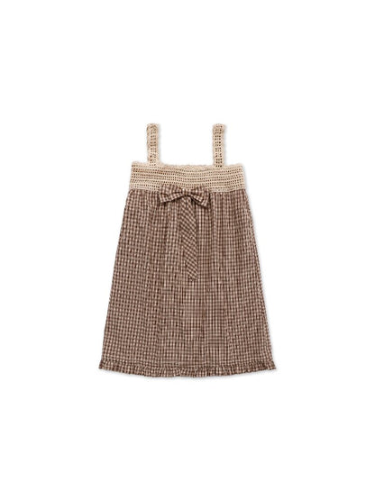 Wristhook Plaid Bow Slip Dress【s0000017937】