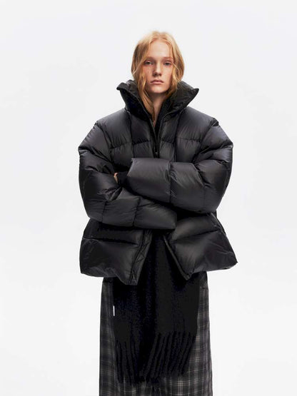 Winter Stand Collar Black Warm 90 Down Jacket【s0000014871】