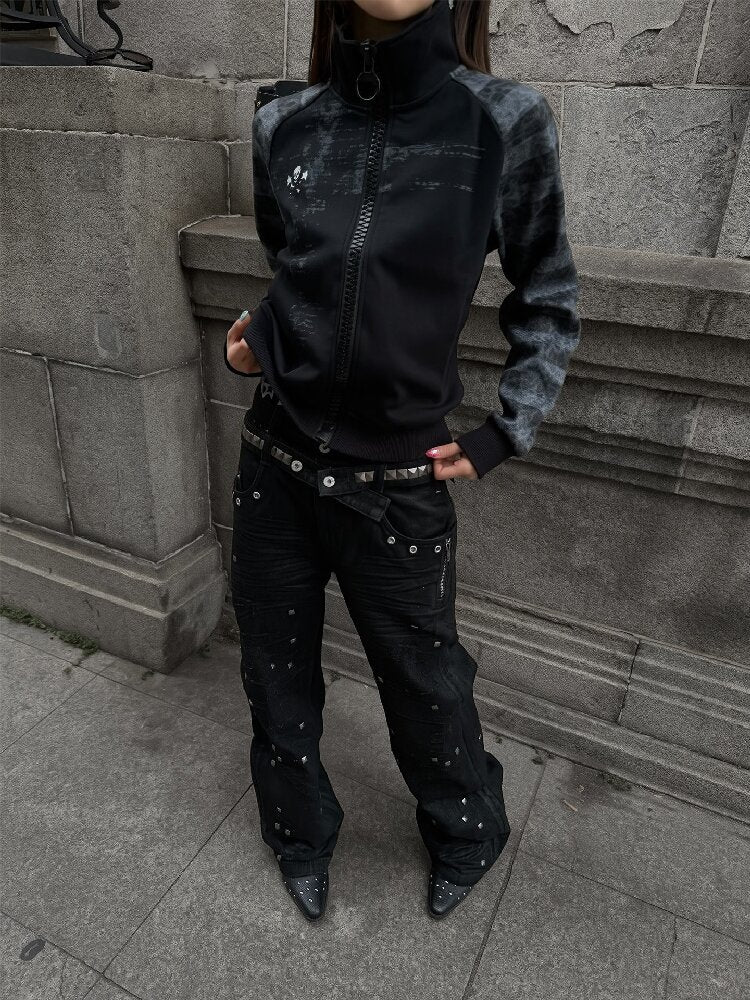Cross Skull Leopard Print Short Jacket【s0000019264】