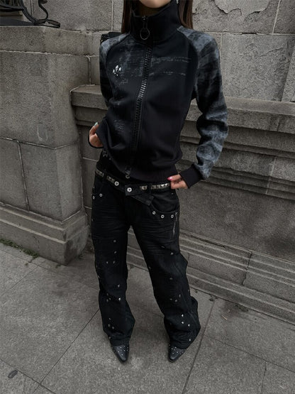 Cross Skull Leopard Print Short Jacket【s0000019264】