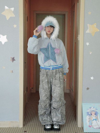 Star Plush Hooded Jacket【s0000010864】