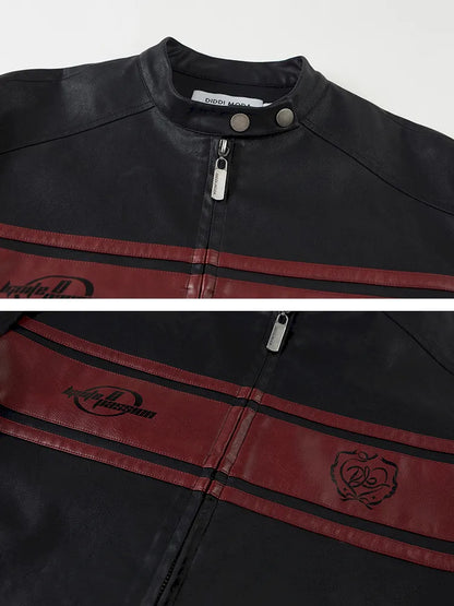 Rose Embroidered Leather Jacket【s0000014080】