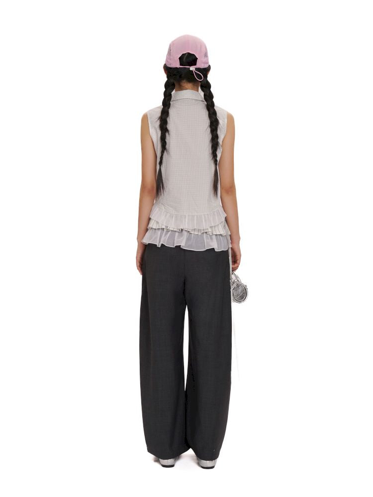 Removable tie sleeveless shirt【s0000012506】