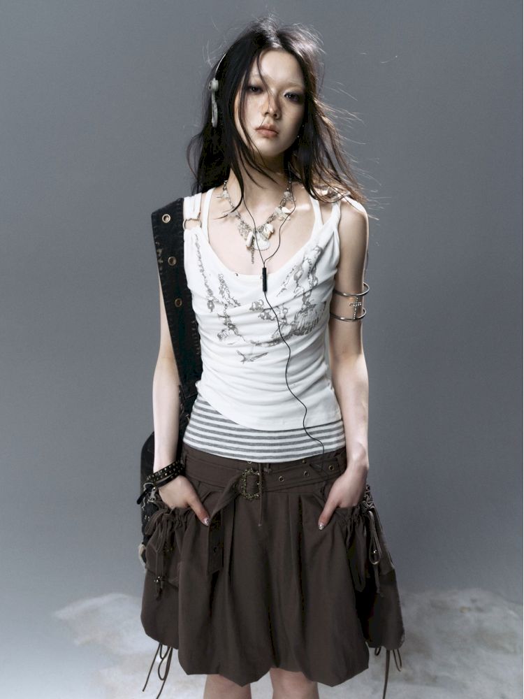 Striped Knit Cami Tank【s0000012628】