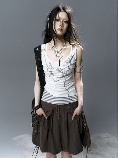 Striped Knit Cami Tank【s0000012628】