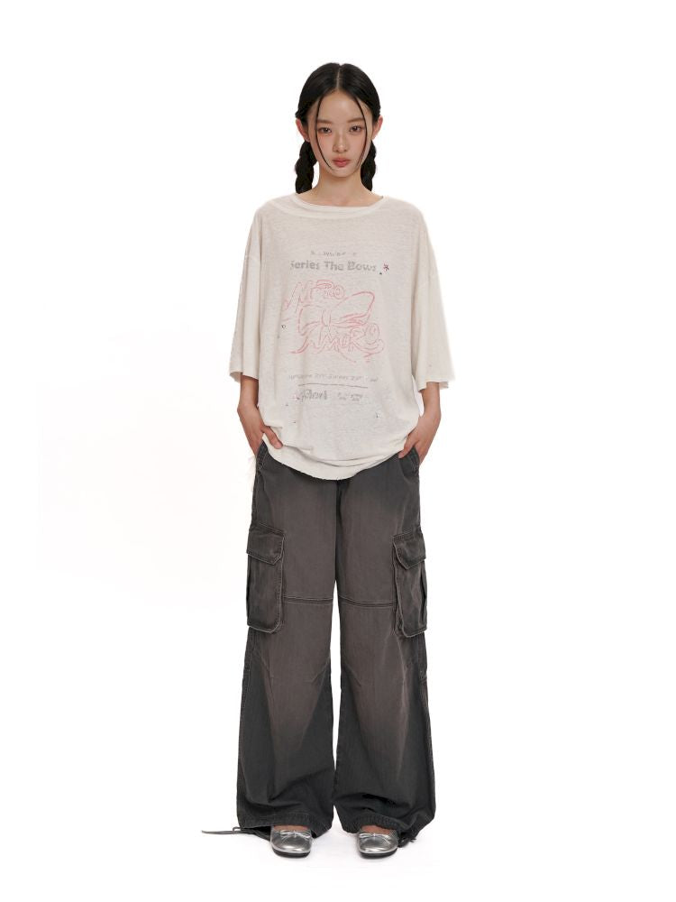 Drawstring Peplum work pants【s0000012494】