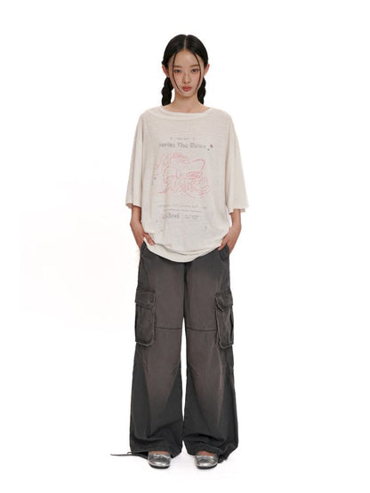 Drawstring Peplum work pants【s0000012494】