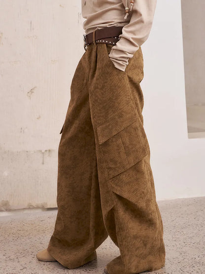 Pocket Structured Relaxed Straight-Leg Workwear Pants【s0000014071】