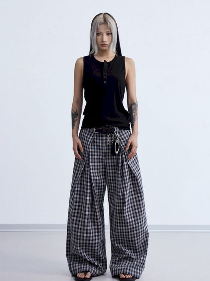 Henley Neck Slim Sleeveless Vest【s0000013197】