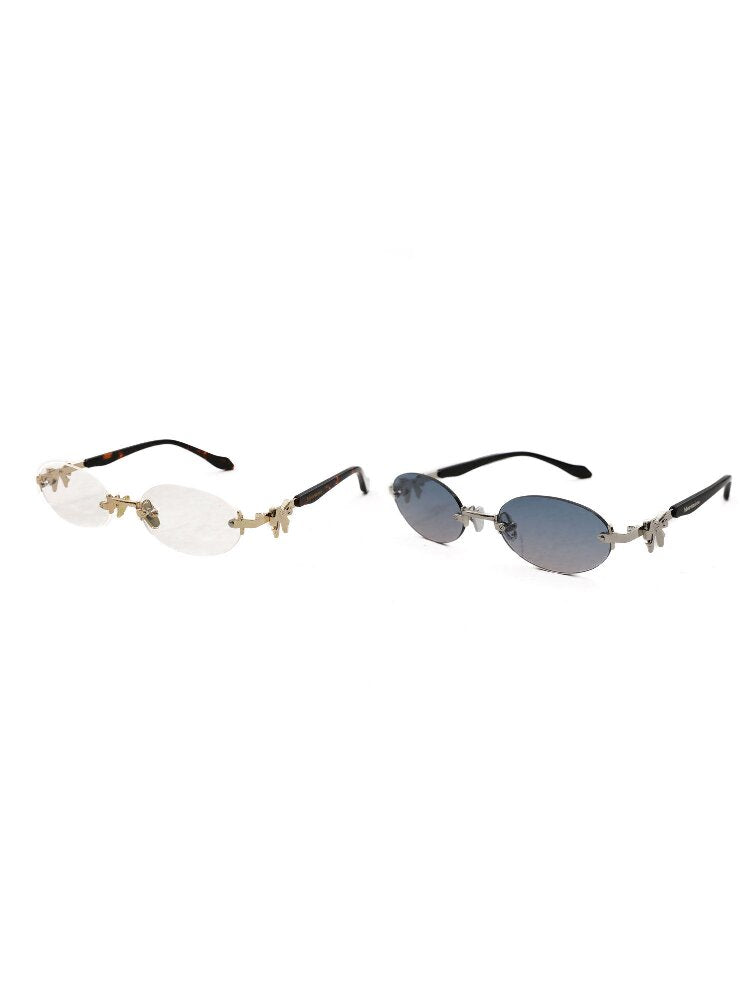 Metal Bow Rimless Glasses【s0000016134】