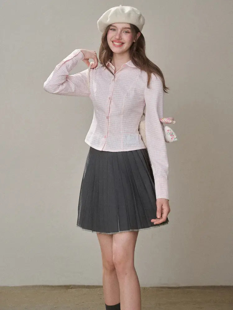 Cotton Cream Two-Tone Shirt【s0000014329】