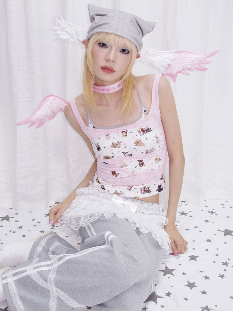 Starlight Print Angel Wings Collar【s0000013869】