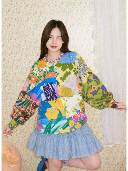 Patchwork Floral Shirt【s0000014147】