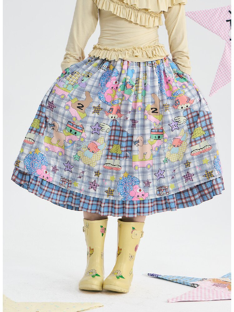 Plaid Ruffled High Waisted Skirt【s0000018369】