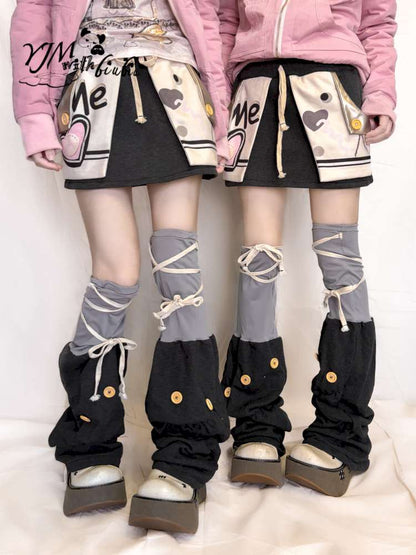 Button Strap Splicing Leg Cover【s0000015398】