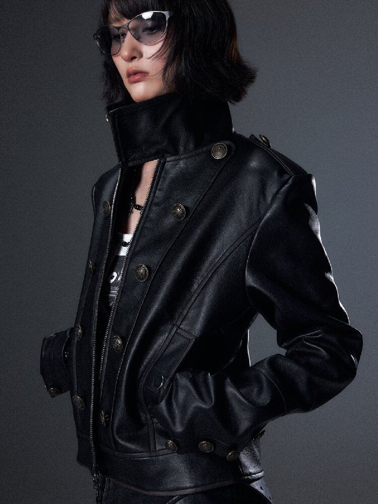 Punk Distressed Stand Collar Jacket【s0000018007】