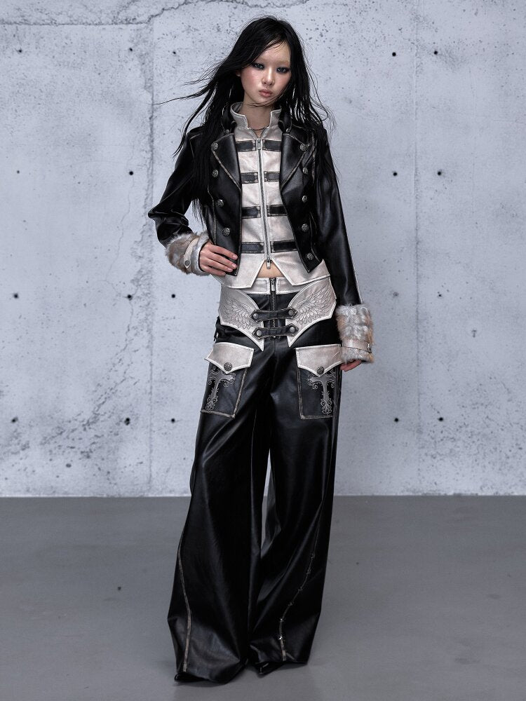 Fake Two Knight Leather Jacket【s0000015543】