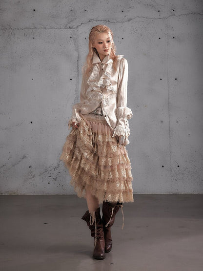 Lace Patchwork Tulle Cake Skirt【s0000019163】