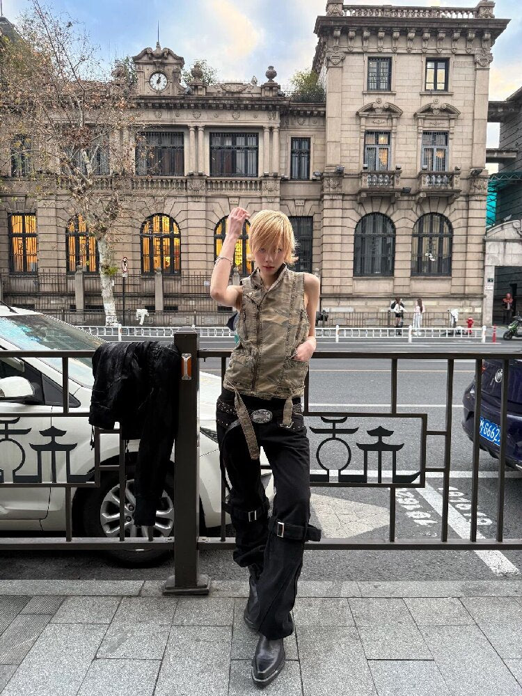Washed Denim Metal Zip Stacking Jeans【s0000018189】