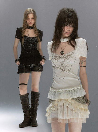 Sphenoid Witch Texture Lace Ruffled【s0000017037】