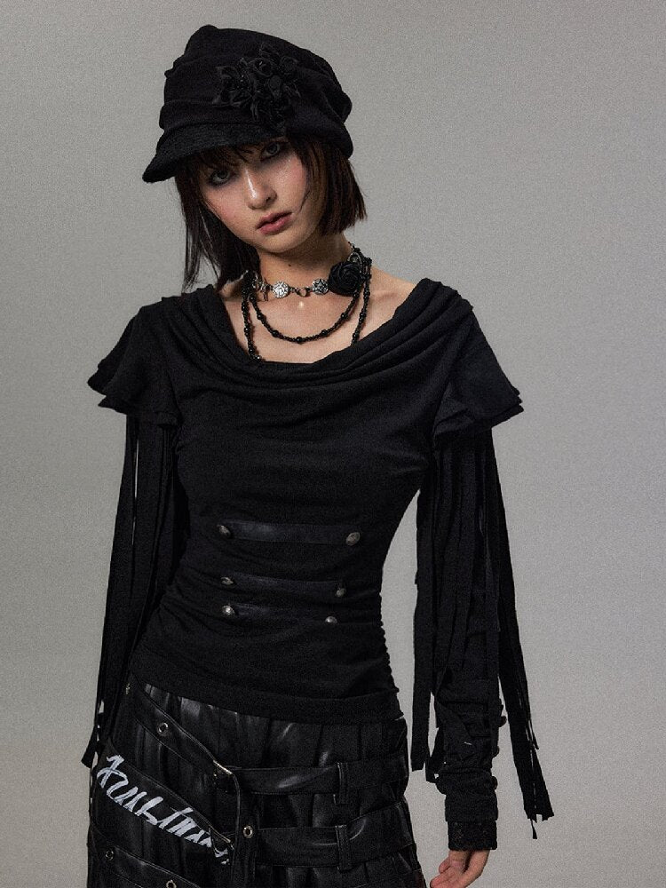 Palace Tassel Fake Two Piece Top【s0000018496】
