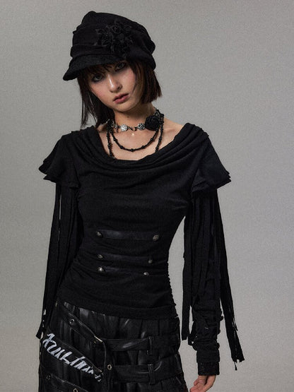 Palace Tassel Fake Two Piece Top【s0000018496】