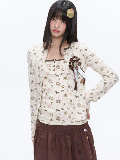 Star Polka Dot Contrasting Vest【s0000016387】