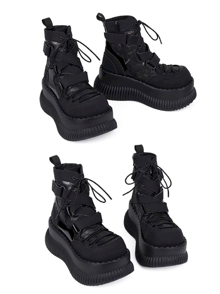 Retro Light Punk Thick Bottom Short Boots【s0000011702】