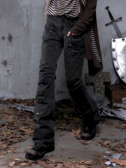 Slightly Flared Suede Casual Pants【s0000014480】