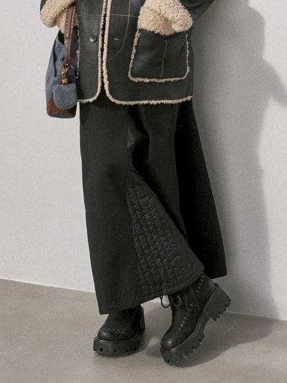 Cotton Paneled Quilted Maxi Skirt【s0000015213】