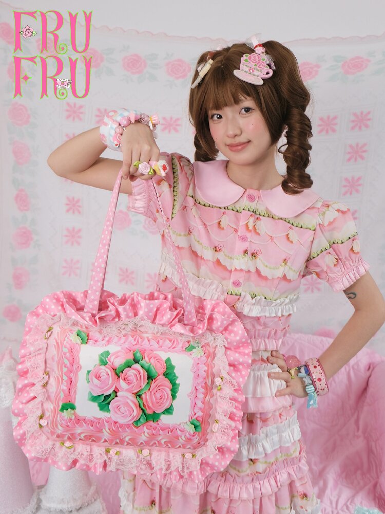 Vintage Rose Cake Crossbody Bag【s0000017758】
