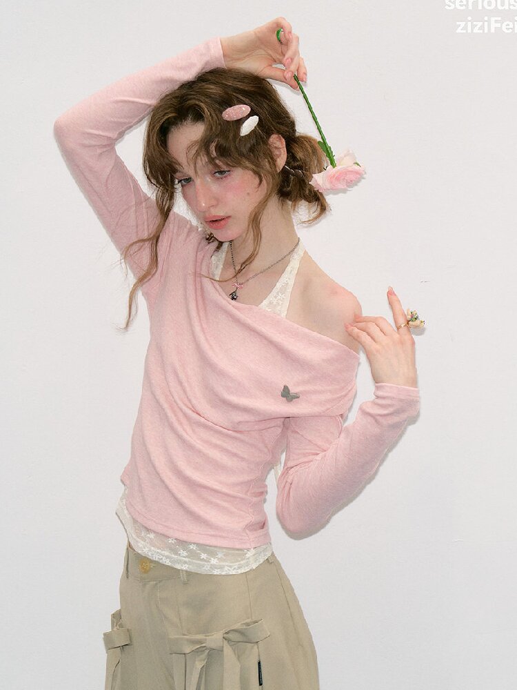 Soft Swept Neck Halter Knit Sweater【s0000017883】