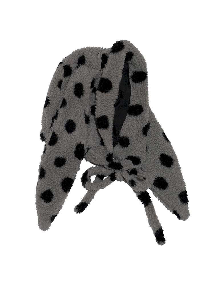 Polka Dot Shearling Rabbit Ear Hat【s0000014528】
