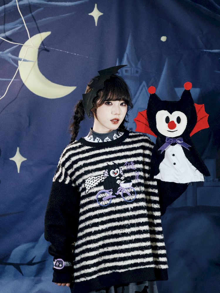 Striped Plush Colorblock Sweatshirt【s0000011560】