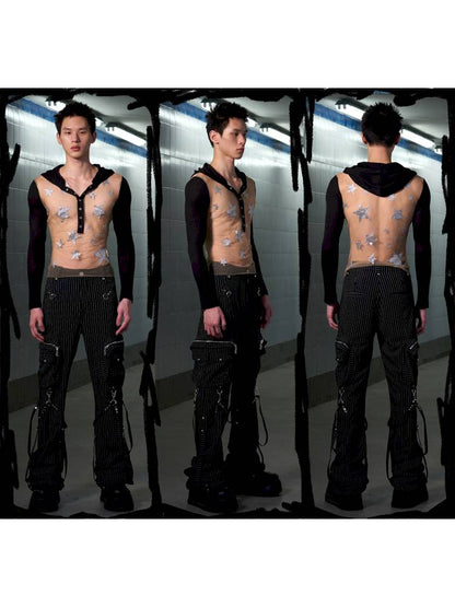 Mesh-Panel Long-Sleeve Top【s0000014416】