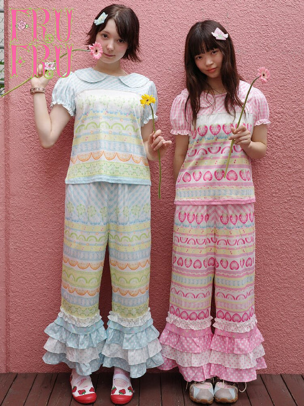 Fruit Plaid Casual Versatile Pants【s0000017766】