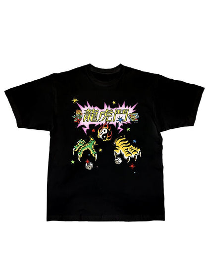 Dragon Tiger Print Oversized T Shirt【s0000017110】