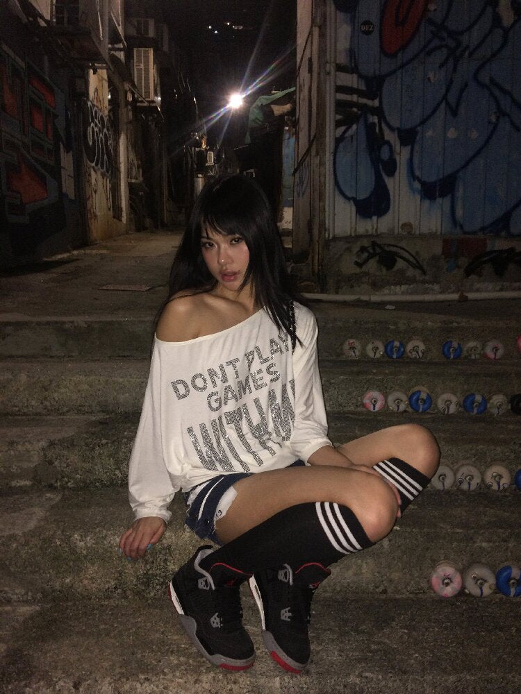 Vintage Punk Diamond Bat T Shirt【s0000016951】