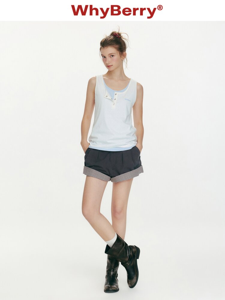 Refreshing Sea Day Plaid Shorts【s0000015683】
