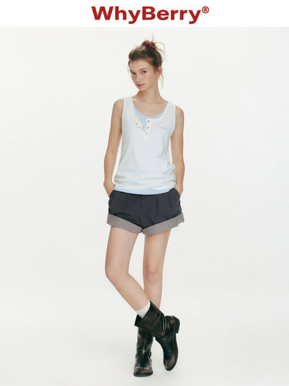 Refreshing Sea Day Plaid Shorts【s0000015683】