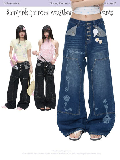 Stud Washed Two Tone Raw Jeans【s0000016398】