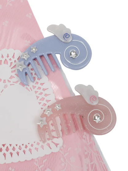 Cute Pink-Blue Comb Hair Clip【s0000013940】